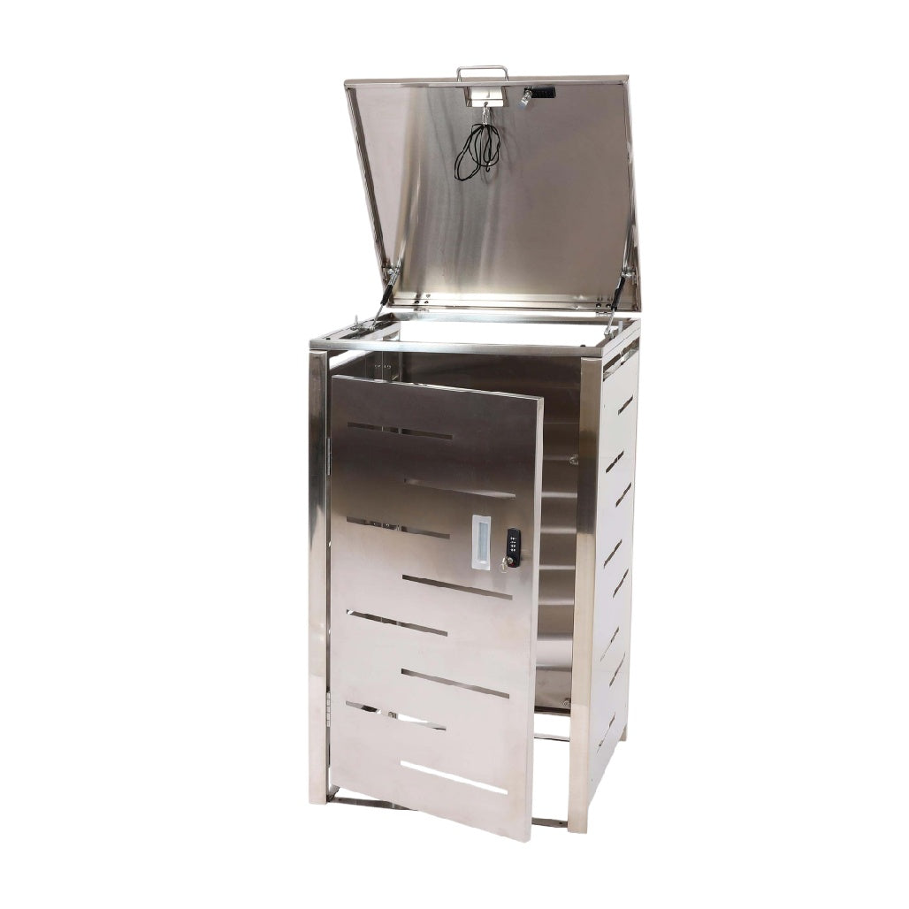 Stainless steel storage cabinet for outdoor use with a lock - 60 x 40 x 90
