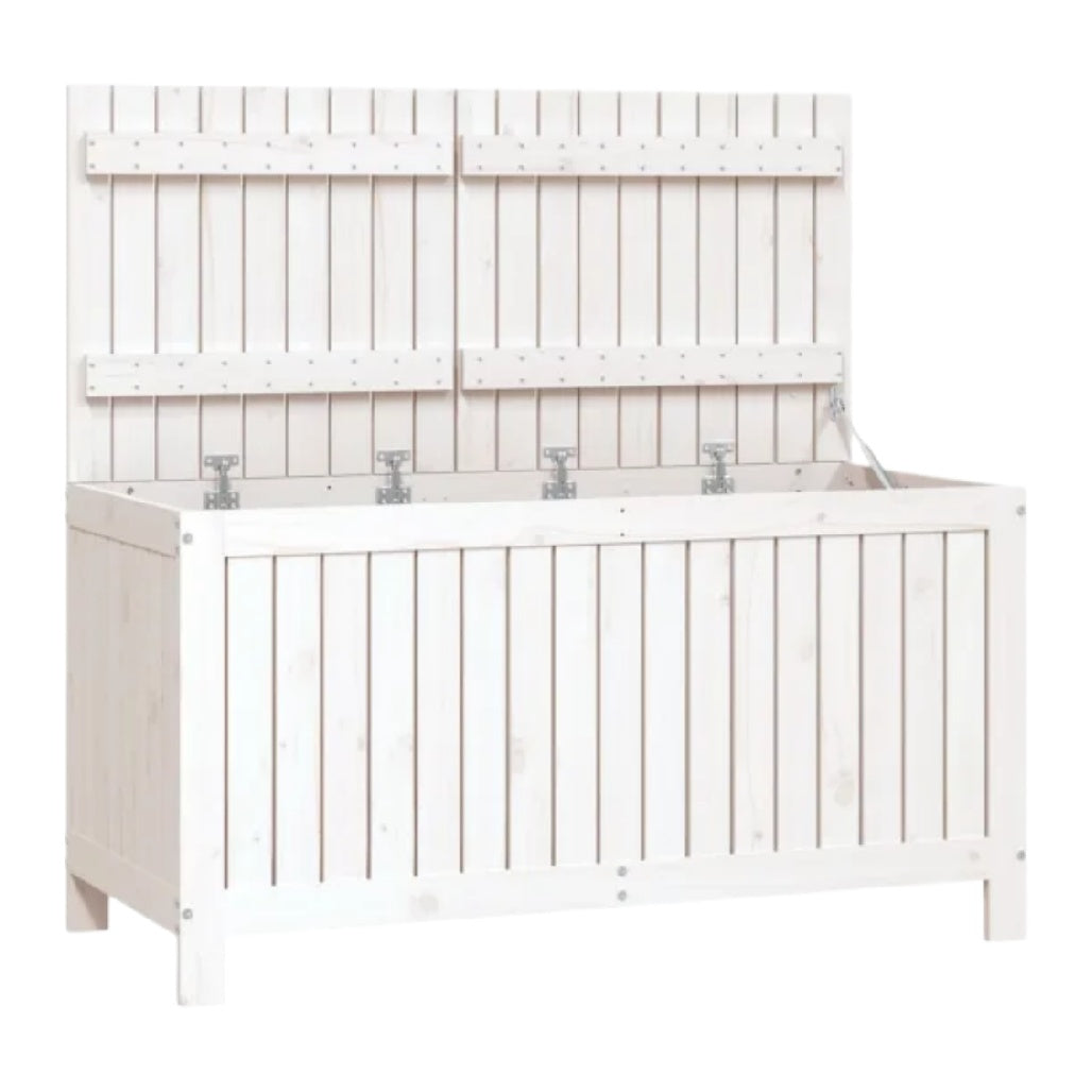 Storage Bench with Backrest for Garden in Solid Wood - 120 x 60 x 80