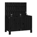 Storage Bench with Backrest for Outdoor Use in Solid Wood - 120 x 60 x 90
